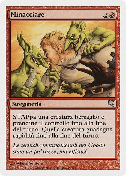 Threaten (Italian) - "Minacciare" (I26), Magic Encyclopedia 2005 (Salvat/Hachette) I26