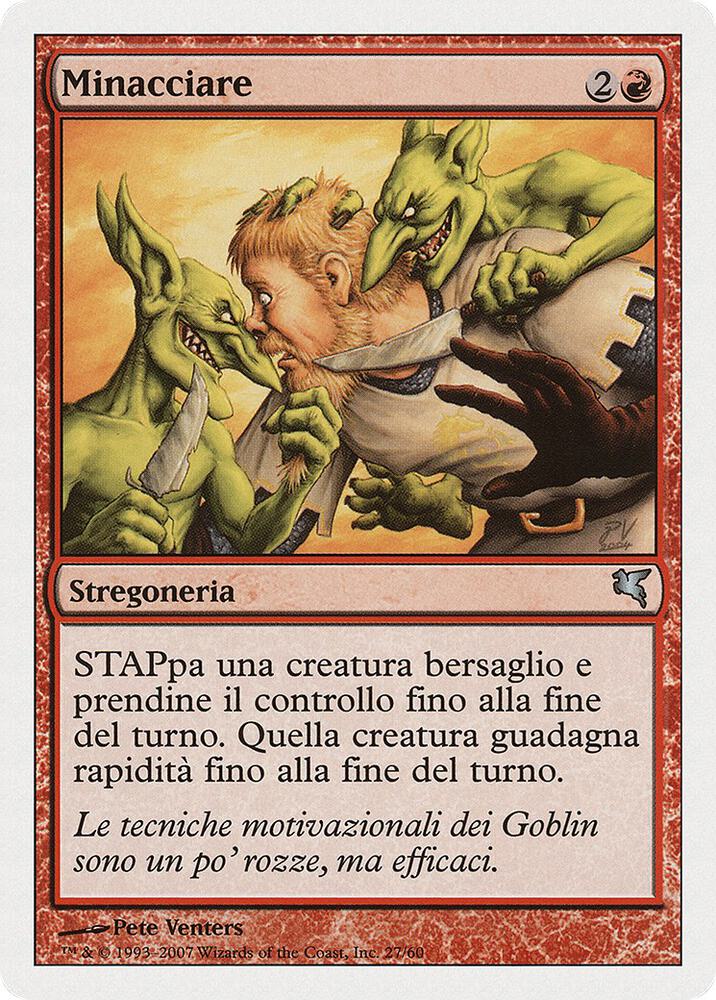 Threaten (Italian) - "Minacciare" (I27), Magic Encyclopedia 2005 (Salvat/Hachette) I27