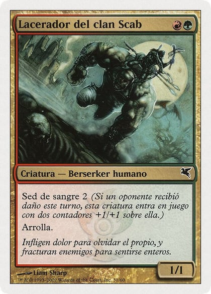 Scab-Clan Mauler (Spanish) - "Lacerador del clan Scab" (I31), Magic Encyclopedia 2005 (Salvat/Hachette) I31