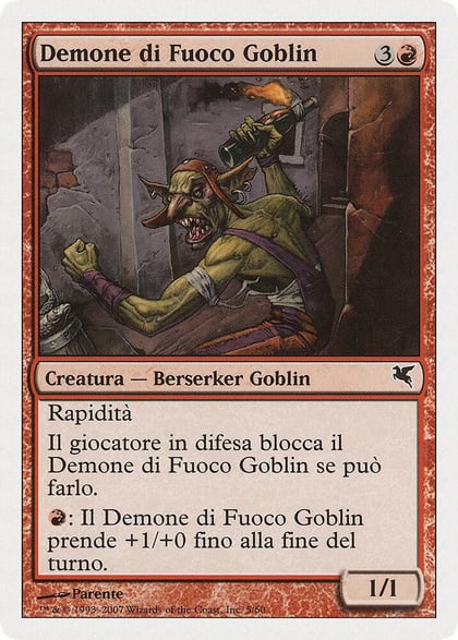 Goblin Fire Fiend (Italian) - "Demone di Fuoco Goblin", Magic Encyclopedia 2005 (Salvat/Hachette) I5