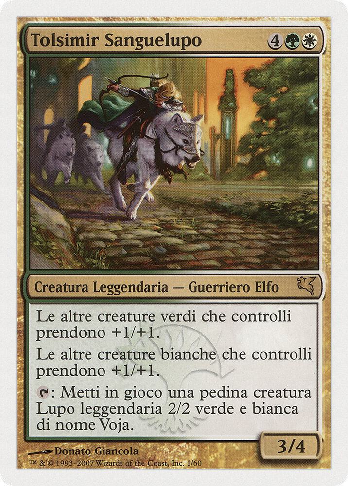 Tolsimir Wolfblood (Italian) - "Tolsimir Sanguelupo", Magic Encyclopedia 2005 (Salvat/Hachette) J1