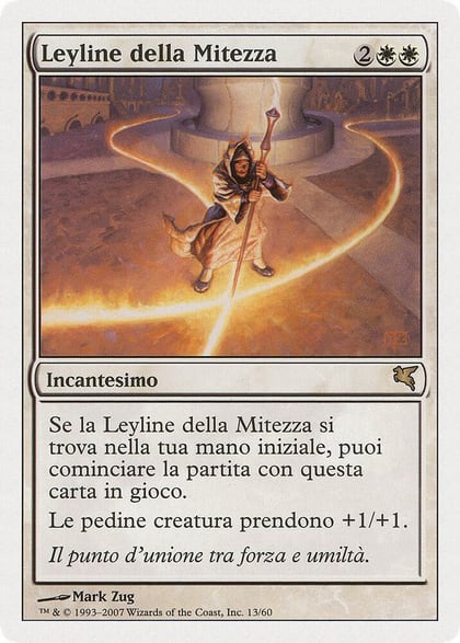 Leyline of the Meek (Italian) - "Leyline della Mitezza", Magic Encyclopedia 2005 (Salvat/Hachette) J13