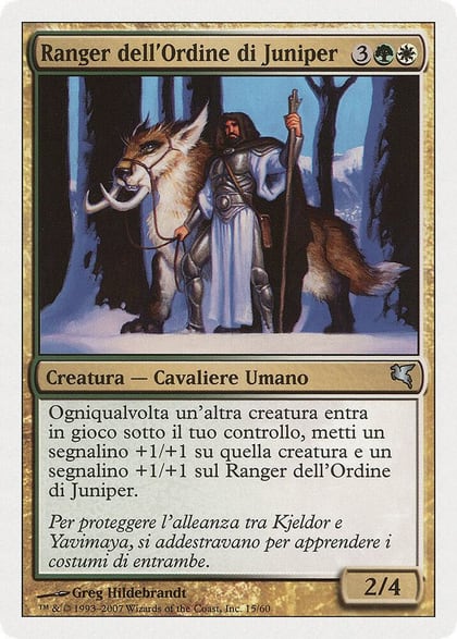 Juniper Order Ranger (Italian) - "Ranger dell'Ordine di Juniper", Magic Encyclopedia 2005 (Salvat/Hachette) J15