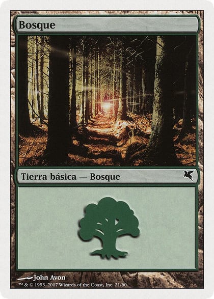 Forest (Spanish) - "Bosque" (J21), Magic Encyclopedia 2005 (Salvat/Hachette) J21