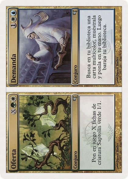 Supply // Demand (Spanish) - "Oferta // Demanda" (J28), Magic Encyclopedia 2005 (Salvat/Hachette) J28