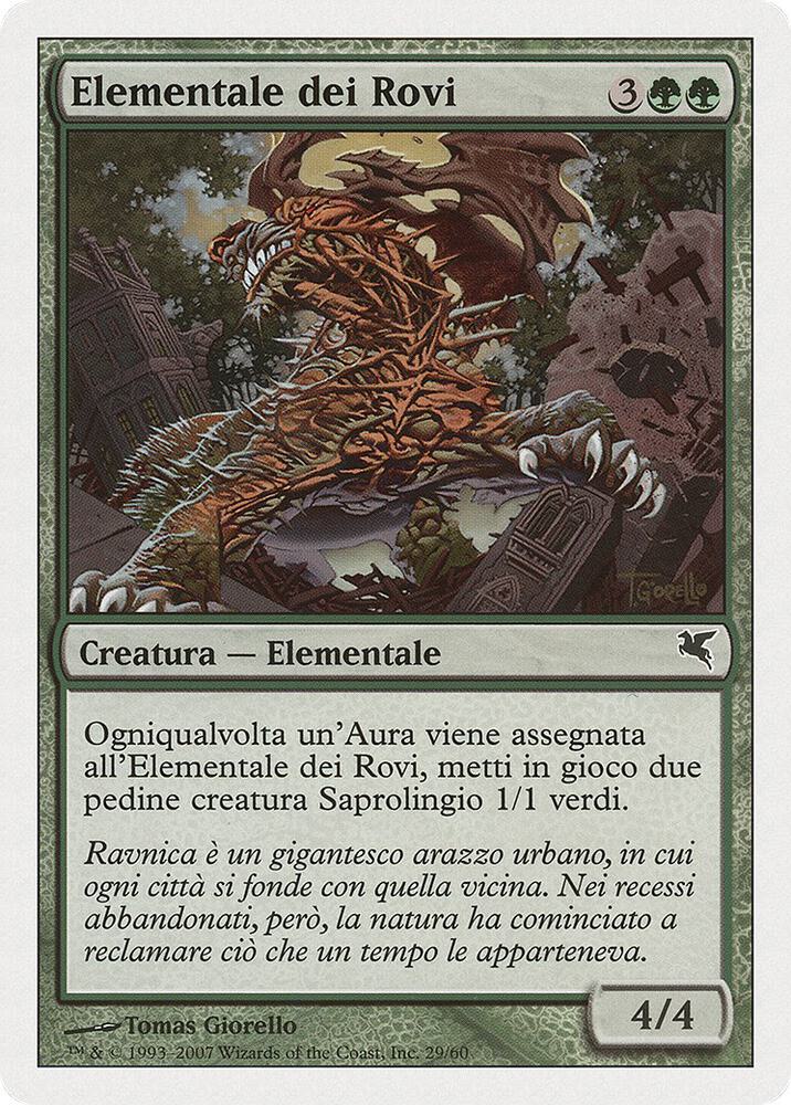 Bramble Elemental (Italian) - "Elementale dei Rovi", Magic Encyclopedia 2005 (Salvat/Hachette) J29