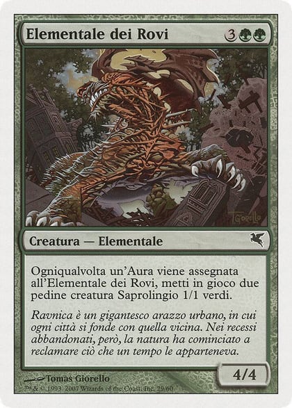Bramble Elemental (Italian) - "Elementale dei Rovi", Magic Encyclopedia 2005 (Salvat/Hachette) J29