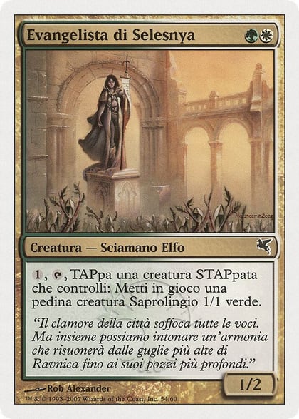 Selesnya Evangel (Italian) - "Evangelista di Selesnya" (J54), Magic Encyclopedia 2005 (Salvat/Hachette) J54