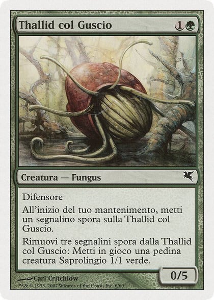 Thallid Shell-Dweller (Italian) - "Thallid col Guscio" (J6), Magic Encyclopedia 2005 (Salvat/Hachette) J6