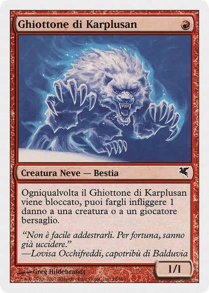 Karplusan Wolverine (Italian) - "Ghiottone di Karplusan", Magic Encyclopedia 2005 (Salvat/Hachette) K18