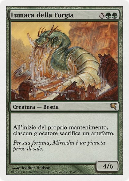 Molder Slug (Italian) - "Lumaca della Forgia", Magic Encyclopedia 2005 (Salvat/Hachette) K37