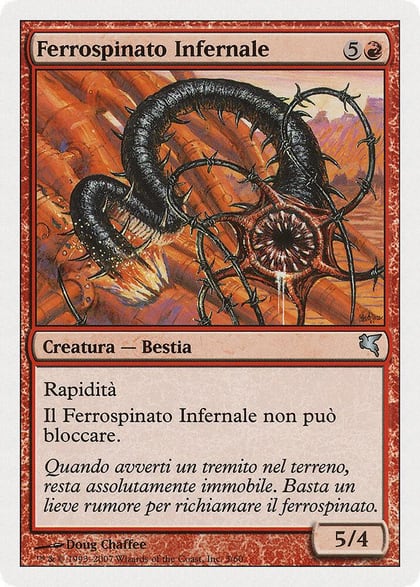 Iron-Barb Hellion (Italian) - "Ferrospinato Infernal" (K3), Magic Encyclopedia 2005 (Salvat/Hachette) K3
