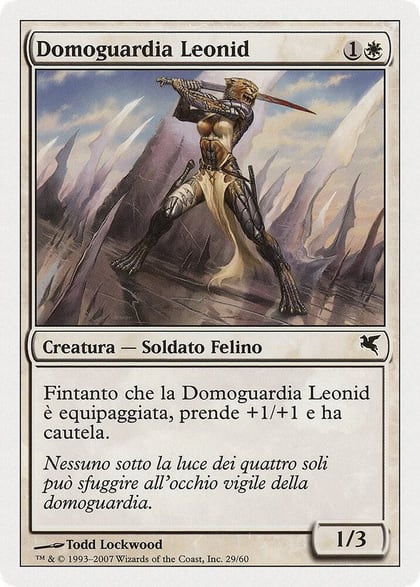 Leonin Den-Guard (Italian) - "Domoguardia Leonid" (L29), Magic Encyclopedia 2005 (Salvat/Hachette) L29