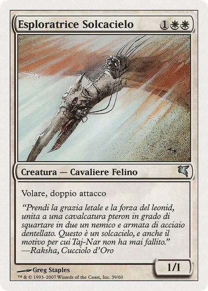 Skyhunter Skirmisher (Italian) - "Esploratrice Solcacielo" (L39), Magic Encyclopedia 2005 (Salvat/Hachette) L39