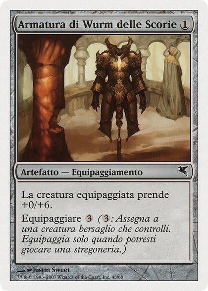 Slagwurm Armor (Italian) - "Armatura di Wurm delle Scorie", Magic Encyclopedia 2005 (Salvat/Hachette) L43