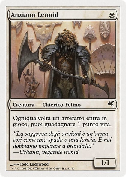 Leonin Elder (Italian) - "Anziano Leonid", Magic Encyclopedia 2005 (Salvat/Hachette) L51