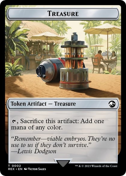 Treasure (0002) // Gnome Soldier Double-Sided Token, Universes Beyond: Jurassic World Collection 2 // 3