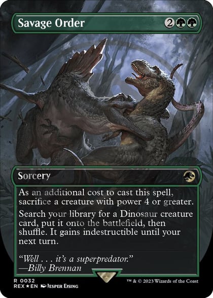 Savage Order (Borderless) (Emblem), Universes Beyond: Jurassic World Collection 32