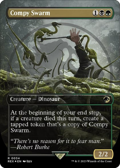 Compy Swarm (Borderless) (Emblem), Universes Beyond: Jurassic World Collection 34