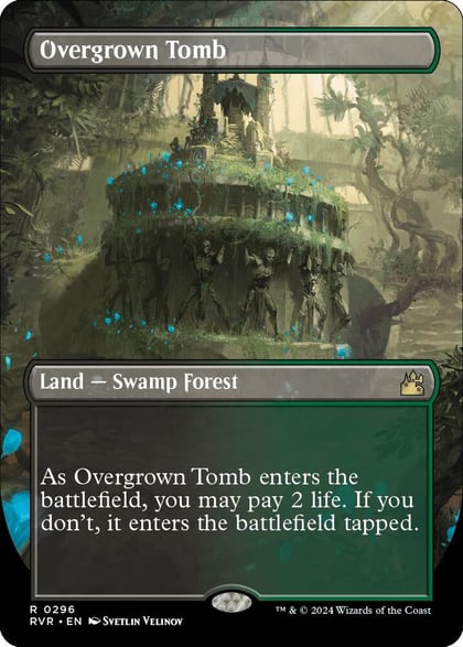 Overgrown Tomb (Borderless), Ravnica Remastered 296