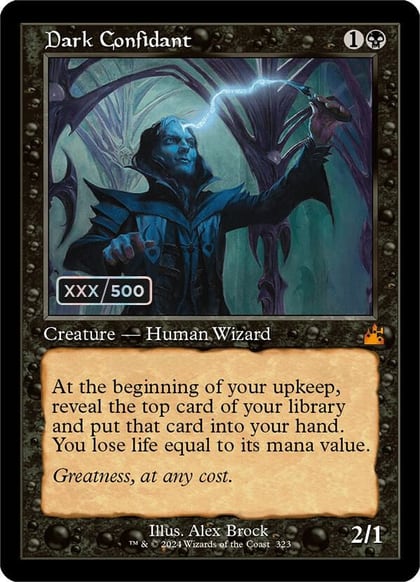 Dark Confidant (Retro Frame) (Serial Numbered), Ravnica Remastered 323