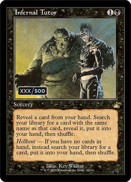 Infernal Tutor (Retro Frame) (Serial Numbered), Ravnica Remastered 326