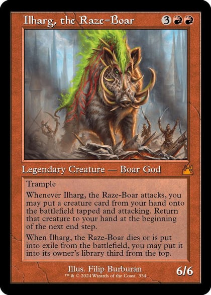 Ilharg, the Raze-Boar (Retro Frame), Ravnica Remastered 334