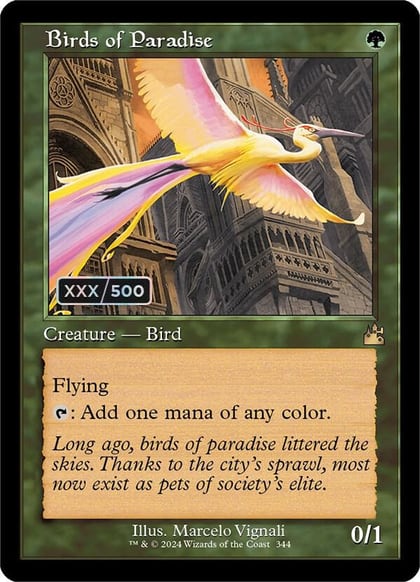 Birds of Paradise (Retro Frame) (Serial Numbered), Ravnica Remastered 344
