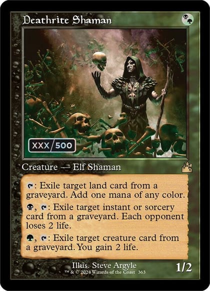 Deathrite Shaman (Retro Frame) (Serial Numbered), Ravnica Remastered 363