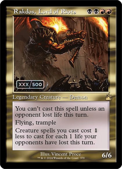 Rakdos, Lord of Riots (Retro Frame) (Serial Numbered), Ravnica Remastered 379