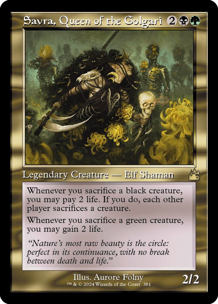Savra, Queen of the Golgari (Retro Frame), Ravnica Remastered 381