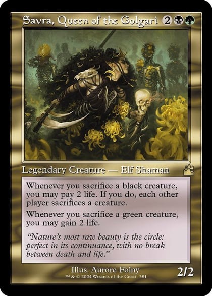 Savra, Queen of the Golgari (Retro Frame), Ravnica Remastered 381