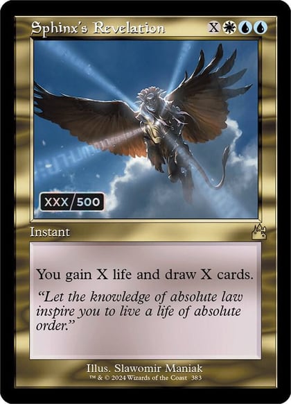 Sphinx's Revelation (Retro Frame) (Serial Numbered), Ravnica Remastered 383