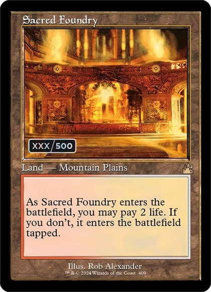 Sacred Foundry (Retro Frame) (Serial Numbered), Ravnica Remastered 409