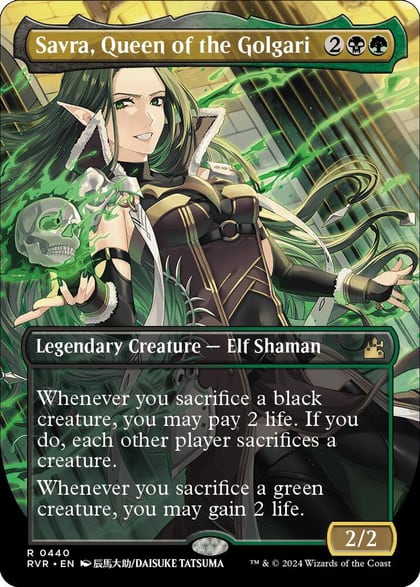 Savra, Queen of the Golgari (Anime Borderless), Ravnica Remastered 440