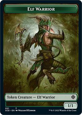 Elf Warrior // Soldier Double-Sided Token, Starter Commander Decks 21 // 8