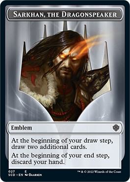 Emblem - Sarkhan, the Dragonspeaker Double-Sided Token, Starter Commander Decks 27