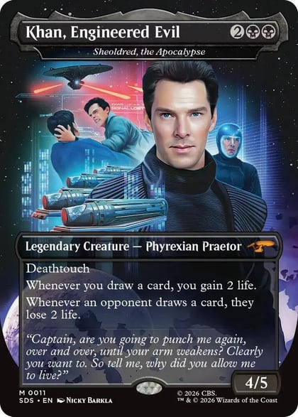 Khan, Engineered Evil - Sheoldred, the Apocalypse (Borderless), Star Trek: Stardates 11