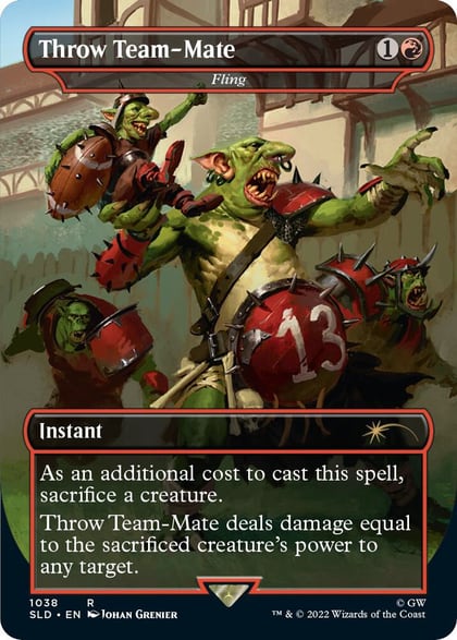 Throw Team-Mate - Fling (Borderless), Secret Lair Drop Series 1038