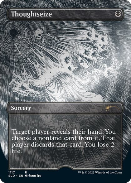 Thoughtseize (Borderless) (Foil Etched), Secret Lair Drop Series 1117