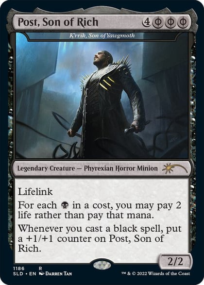 Post, Son of Rich - K'rrik, Son of Yawgmoth (Post Malone), Secret Lair Drop Series 1186