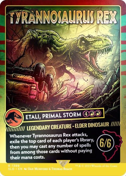 Tyrannosaurus Rex - Etali, Primal Storm (Rainbow Foil), Secret Lair Drop Series 1389