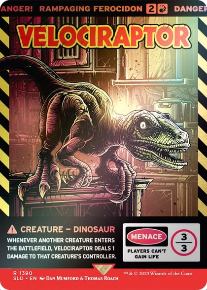 Velociraptor - Rampaging Ferocidon (Rainbow Foil), Secret Lair Drop Series 1390