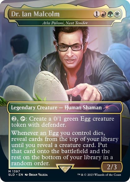 Dr. Ian Malcolm - Atla Palani, Nest Tender (Rainbow Foil), Secret Lair Drop Series 1397