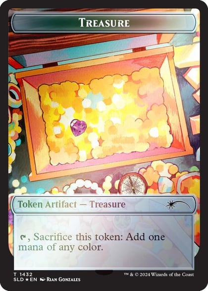 Treasure Token (1432) (Rainbow Foil), Secret Lair Drop Series 1432