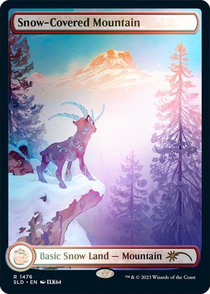 Snow-Covered Mountain (1476) (Rainbow Foil), Secret Lair Drop Series 1476