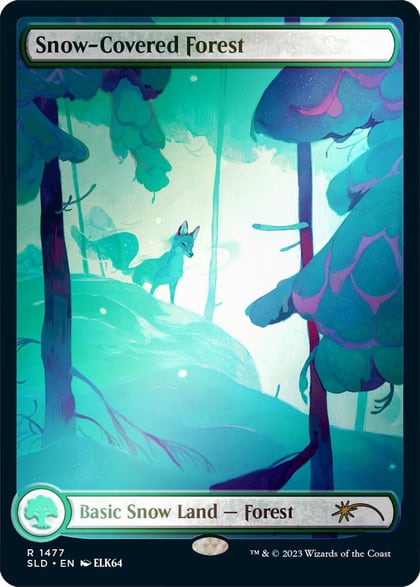 Snow-Covered Forest (1477) (Rainbow Foil), Secret Lair Drop Series 1477
