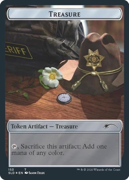 Treasure // Walker (Bicycle Girl) Double-sided Token, Secret Lair Drop Series 153 // 148