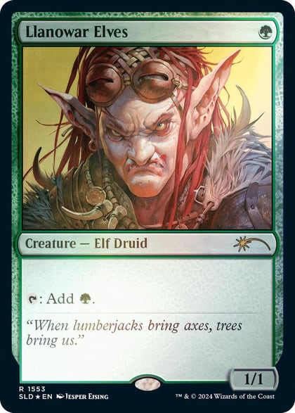 Llanowar Elves (1553) (Rainbow Foil), Secret Lair Drop Series 1553