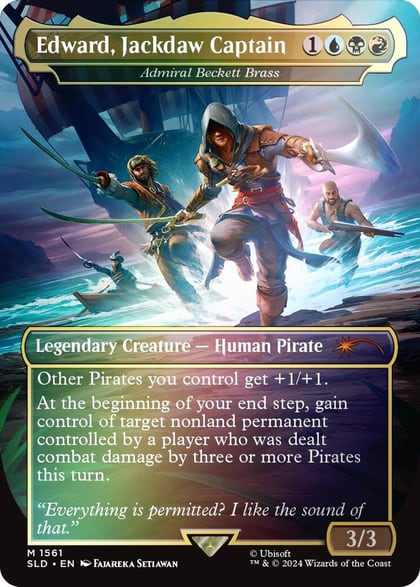 Edward, Jackdaw Captain - Admiral Beckett Brass (Rainbow Foil), Secret Lair Drop Series 1561